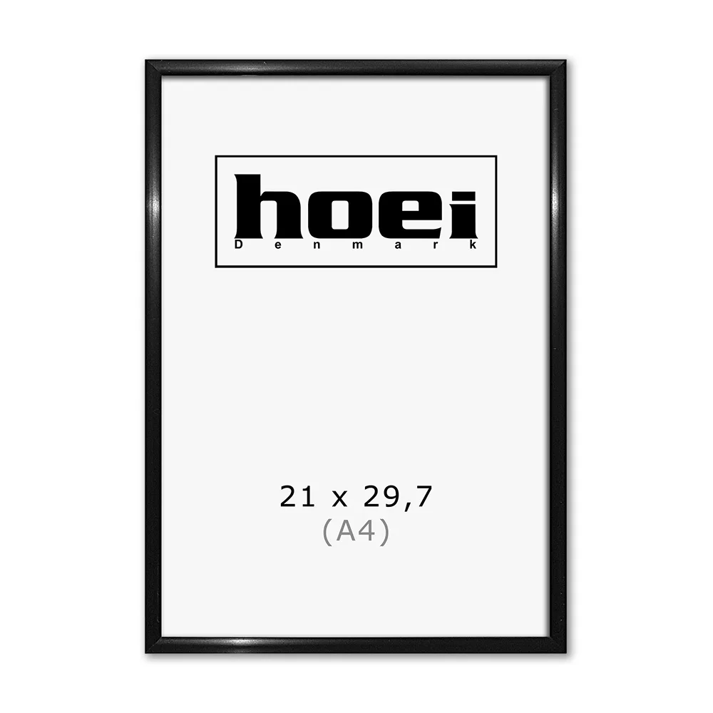 Sort aluminiums ramme A4 21x29,7 cm