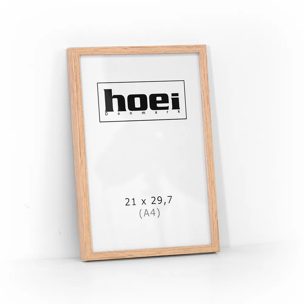 Ege look træramme 21x29,7 cm Fotoramme i ege look i størrelse 21x29,7 A4 med glas og bagstøtte