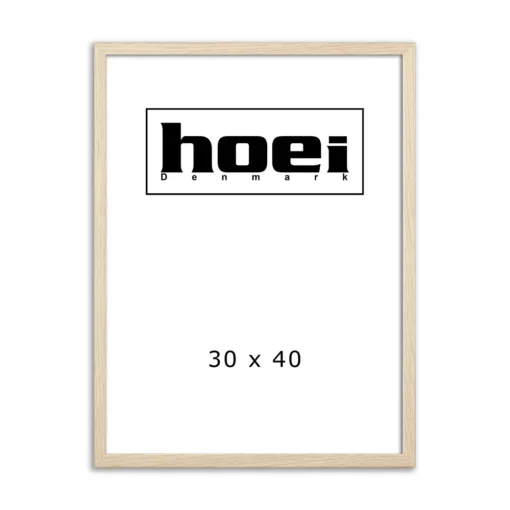 Flot ege look træramme i 30x40 cm. med glas