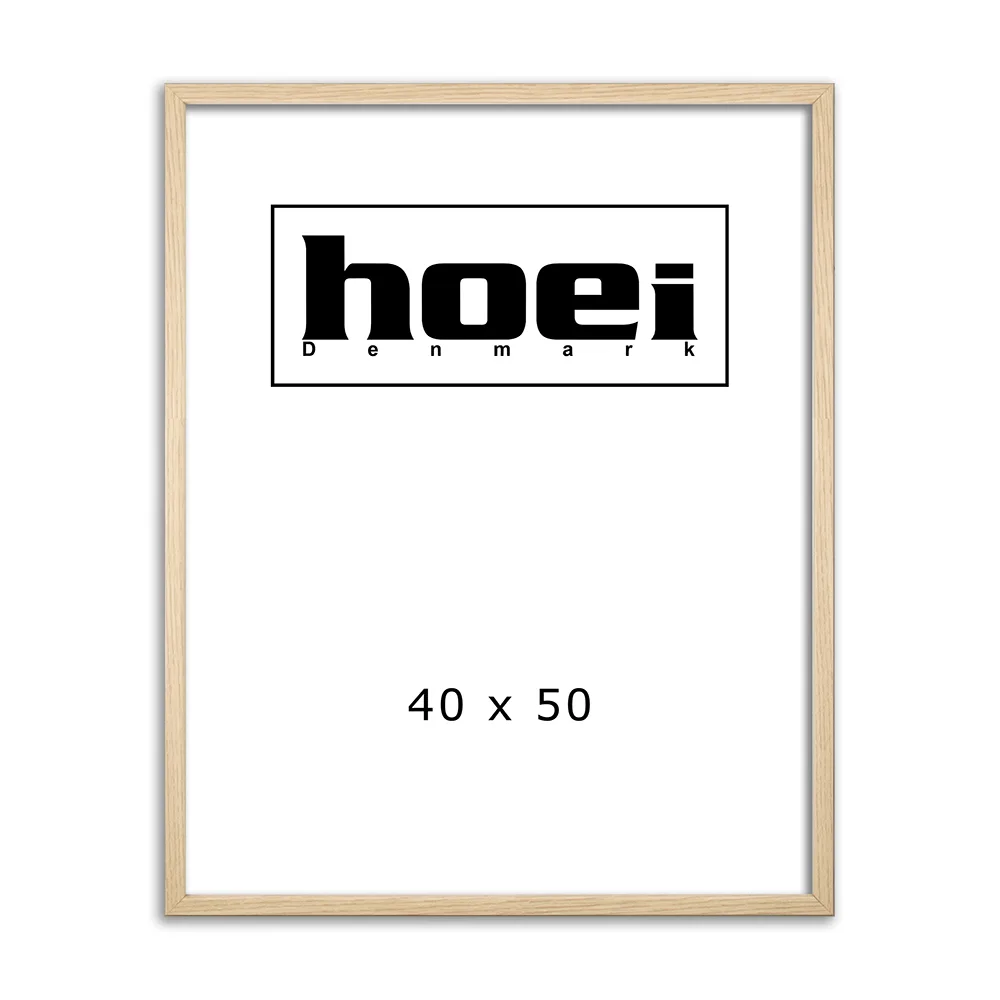 Flot egelook træramme i 40x50 cm med almindelig glas