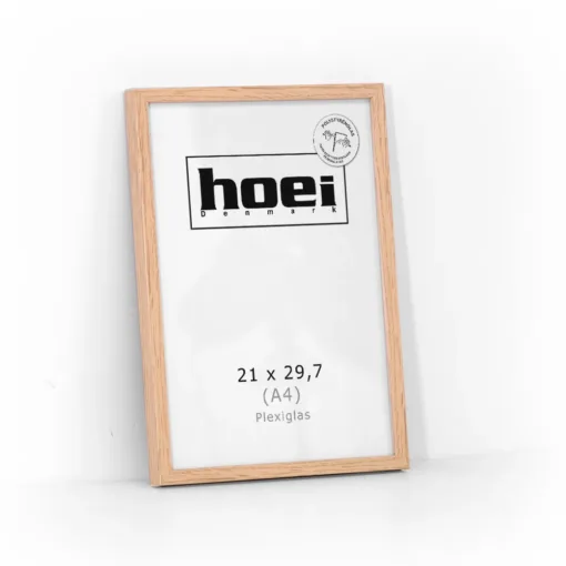 Flot fotoramme til indretning i ege look i A4 21x29,7 cm