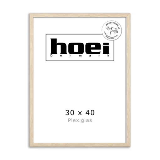 Elegant ege look træramme i 30x40 cm med plexiglas