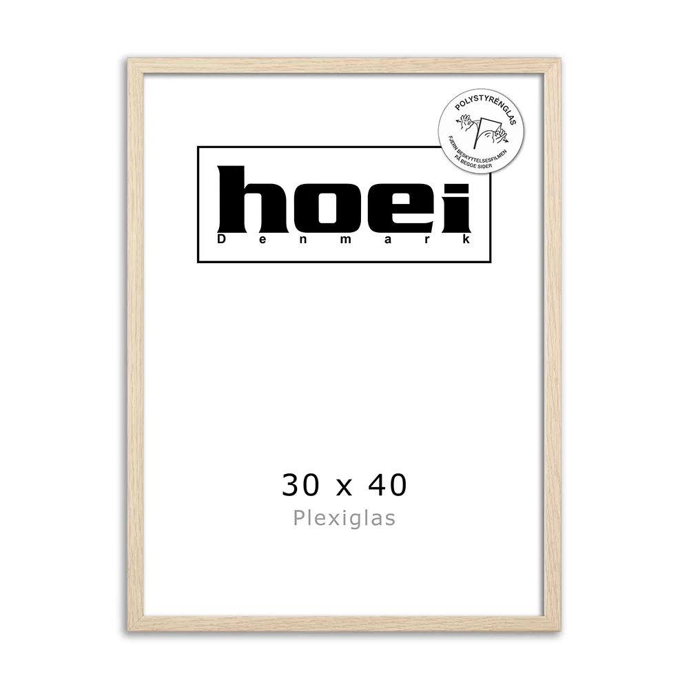 Fotoramme i ege look 30x40 cm med Plexiglas Elegant ege look træramme i 30x40 cm med plexiglas
