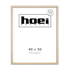 Flot ege træramme i 40x50 cm med plexiglas