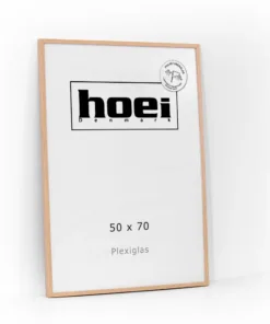 Elegant egetræ look billederamme i 50x70 cm med plexiglas. Ideel til indramning af plakater.