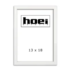 Hvid billedramme i 13x18 cm, med almindelig glas og bagstøtte