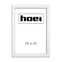 Hvid ramme i 15x21 cm A5, med almindelig glas og bagstøtte