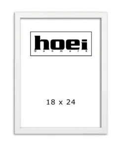 Fotoramme i 18x24 cm, hvidmalet med almindelig glas og bagstøtte