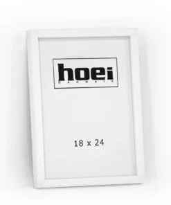 Fotoramme i 18x24 cm, hvidmalet med almindelig glas og bagstøtte