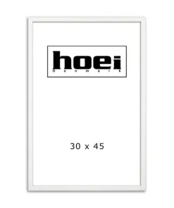 Fotoramme, hvid i 30x45 cm, med almindelig glas og ophæng