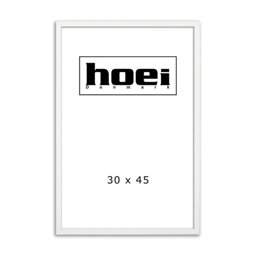 Fotoramme, hvid i 30x45 cm, med almindelig glas og ophæng