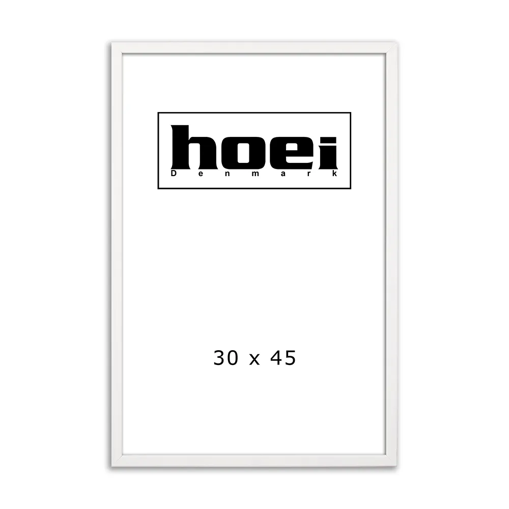 Fotoramme, hvid i 30x45 cm, med almindelig glas og ophæng