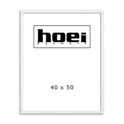 Hvid ramme i 40x50 cm, med almindelig glas og ophæng