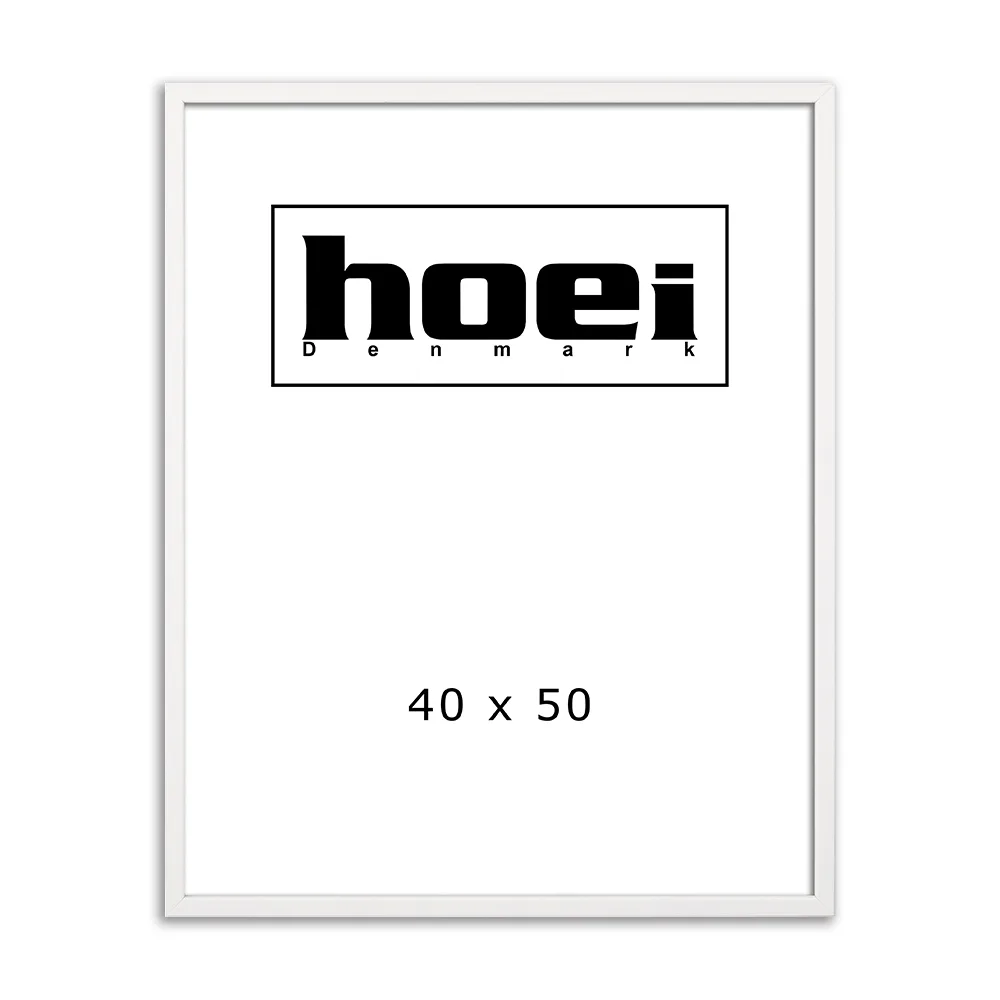 Hvid ramme 40x50 cm Hvid ramme i 40x50 cm, med almindelig glas og ophæng
