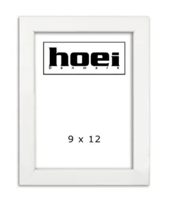 Fotoramme i 9x12 cm, hvidmalet med almindelig glas og bagstøtte