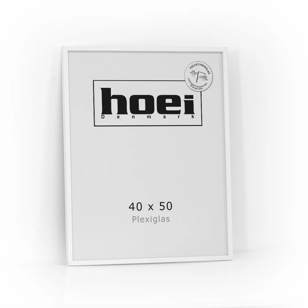 Hvid fotoramme 40x50 cm Ramme i 40x50 cm, hvidmalet med plexiglas og ophæng