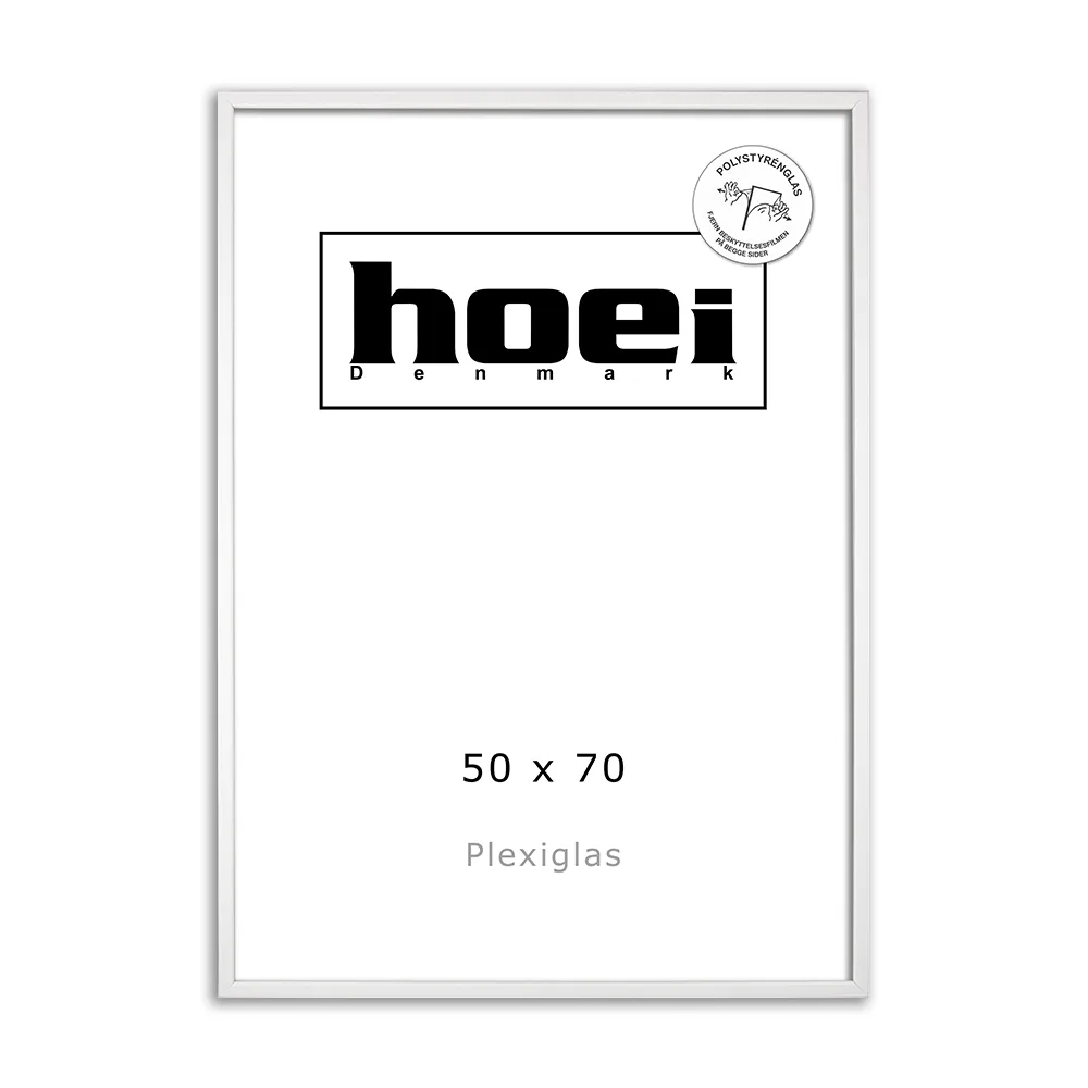 Populær 50x70 hvid ramme med plexiglas til indramning af plakater