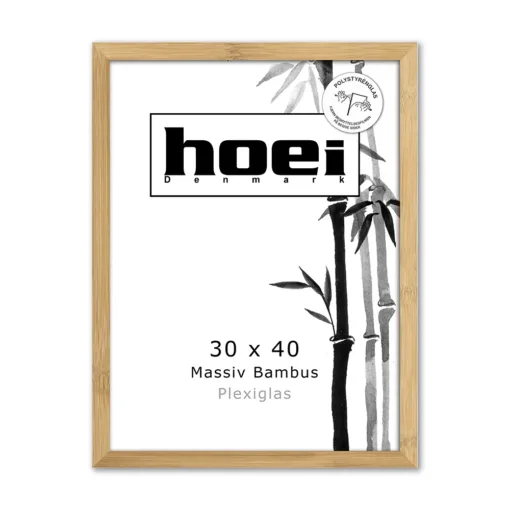 Massiv bambus ramme30x40 plexiglas