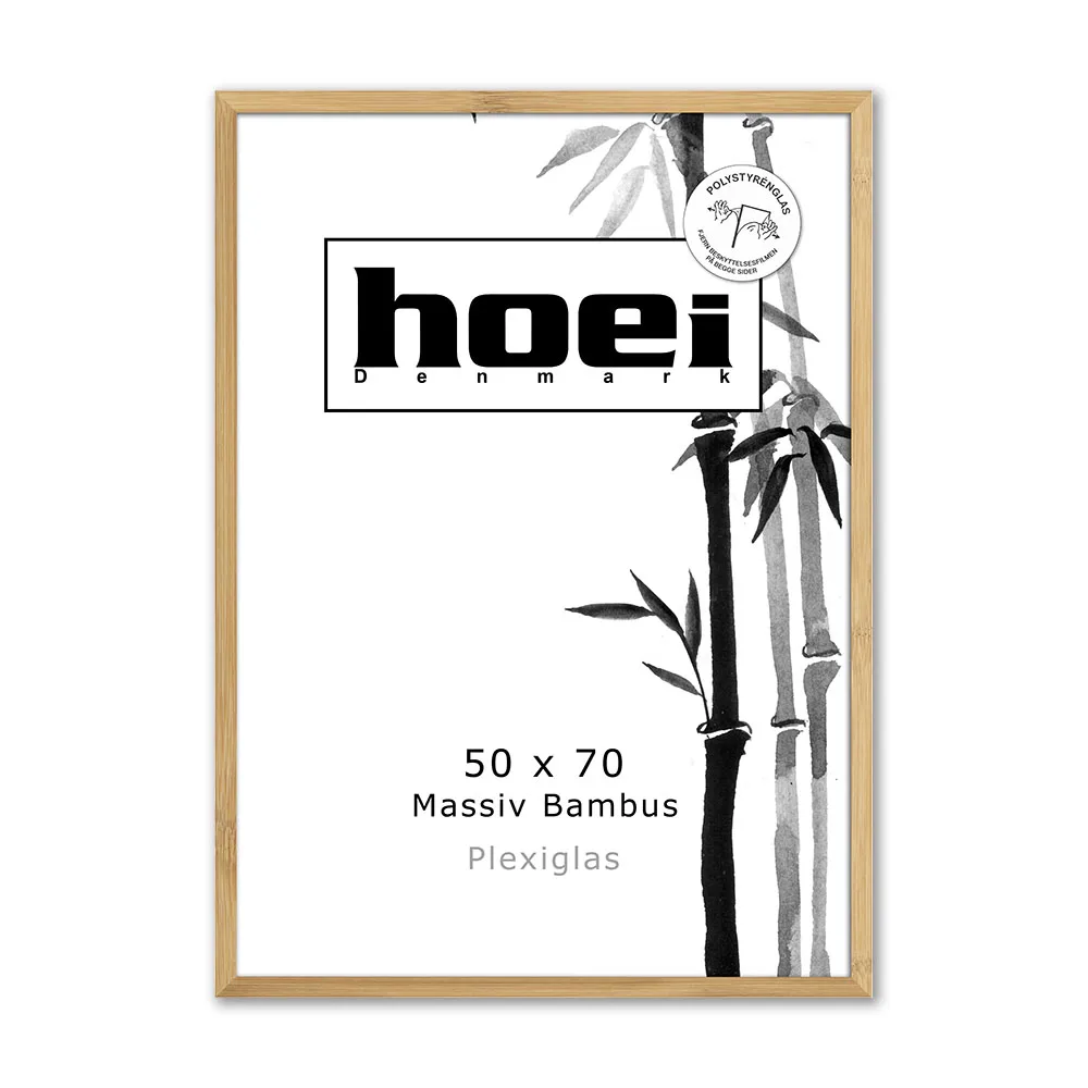 Massiv bambus ramme 50x70 plexiglas