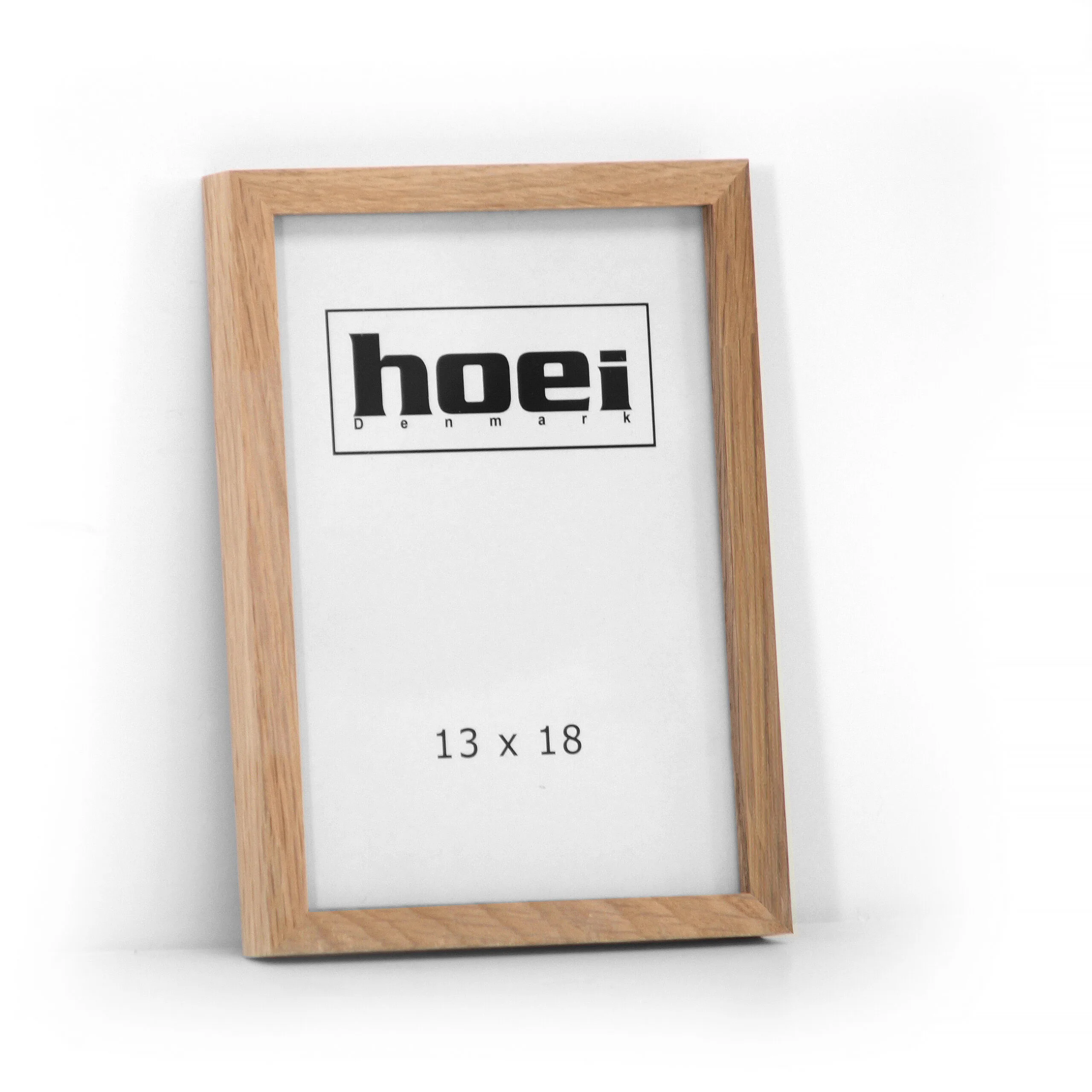 Elegant massiv egetræsramme13x18 cm, med glas og bagstøtte