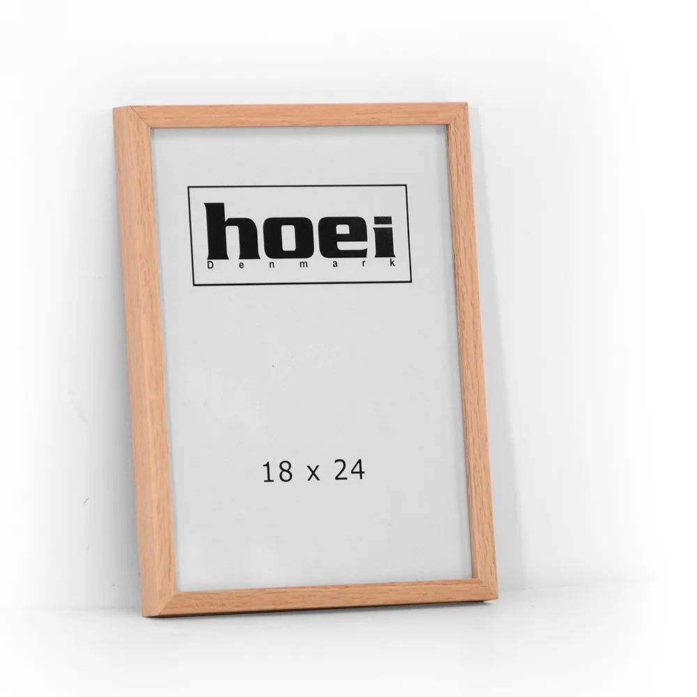 Massiv egetræsramme 18x24 cm, med alm. glas og bagstøtte