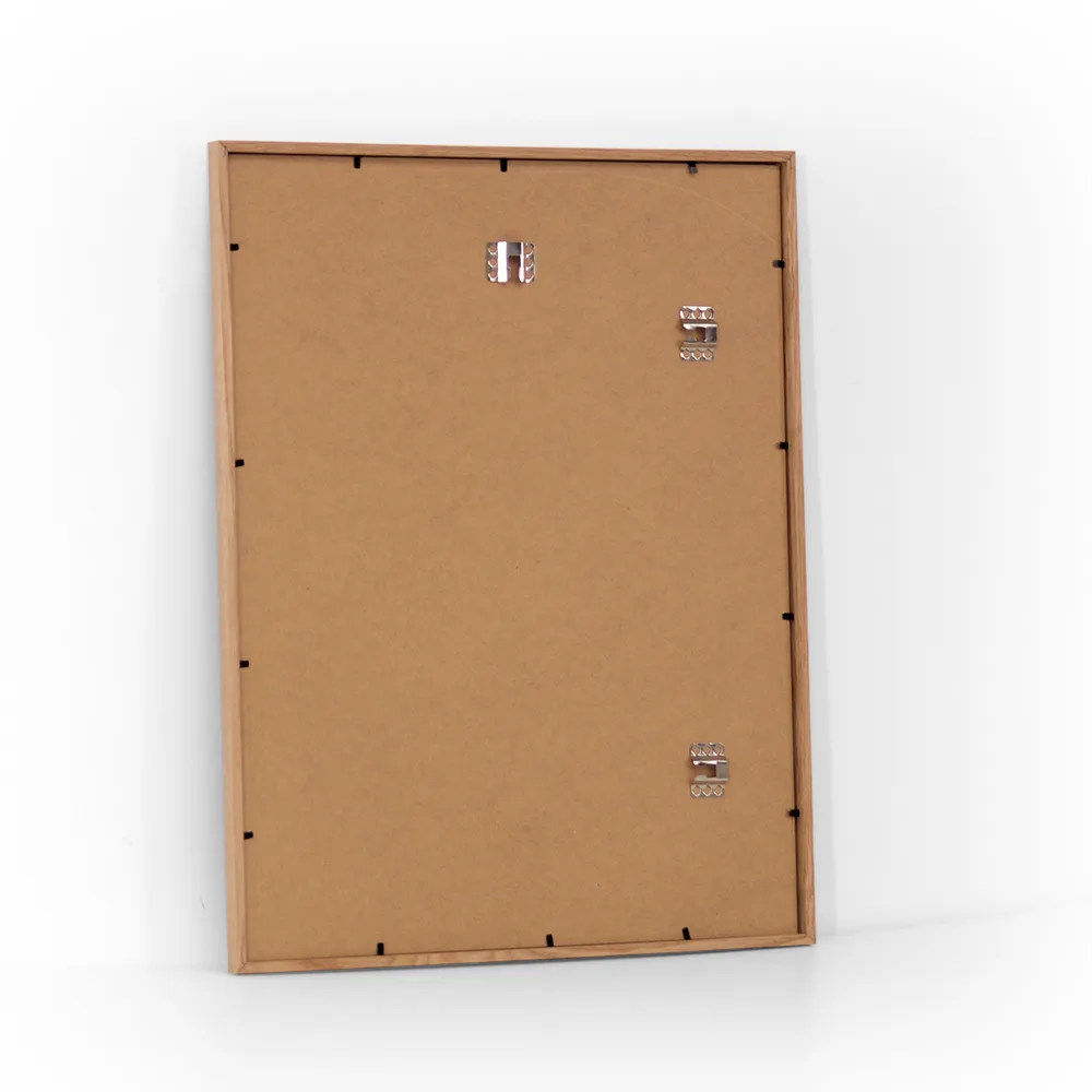 Flot massiv egetræramme i 40x50 cm med almindelig glas