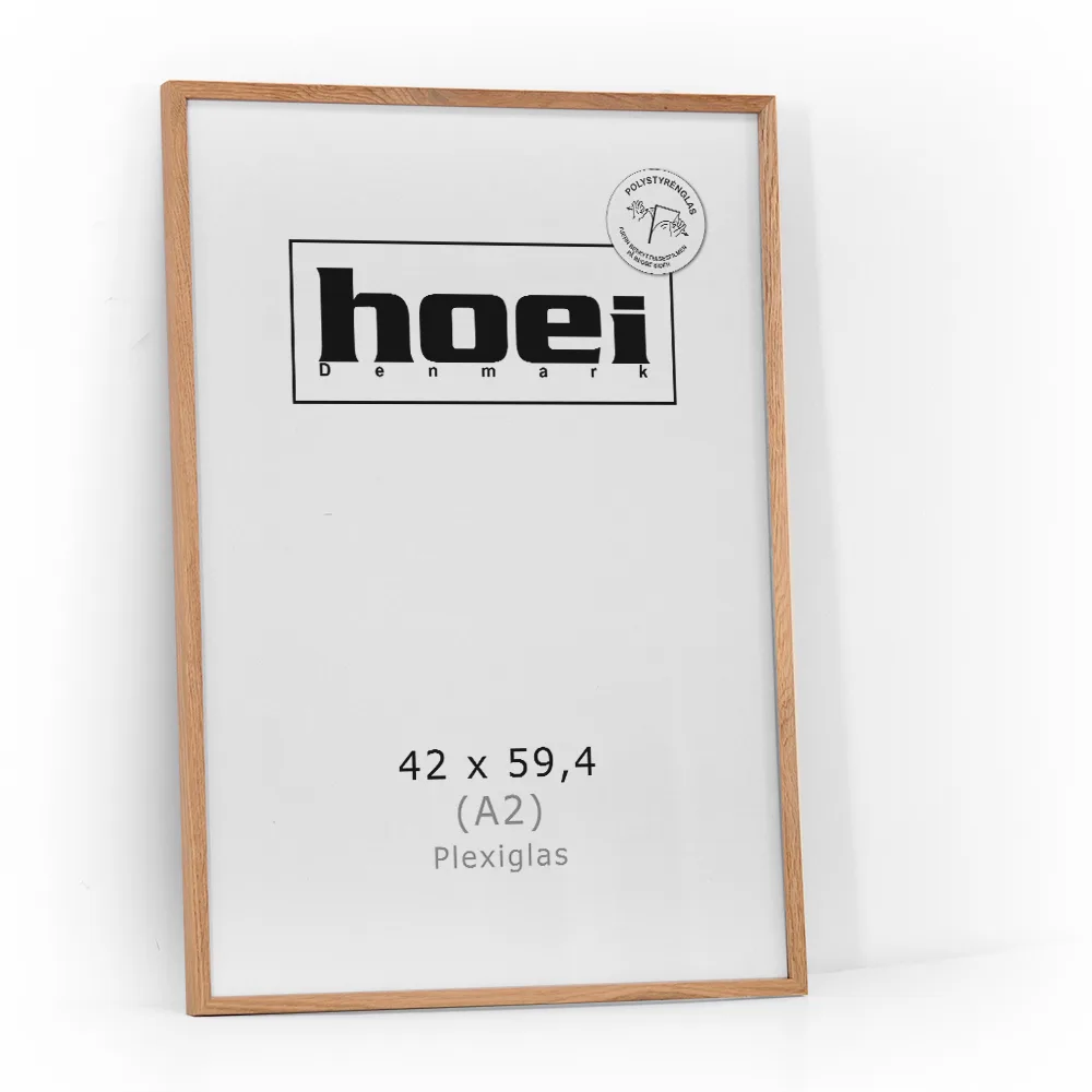 Massiv ege ramme plexiglas 42x59,4 A2 Massiv egetræsramme med plexiglas 42x59,4 A2