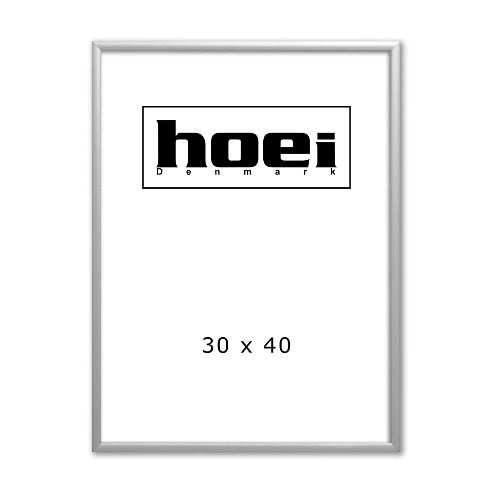 Mat sølvramme i aluminium 30x40 cm.