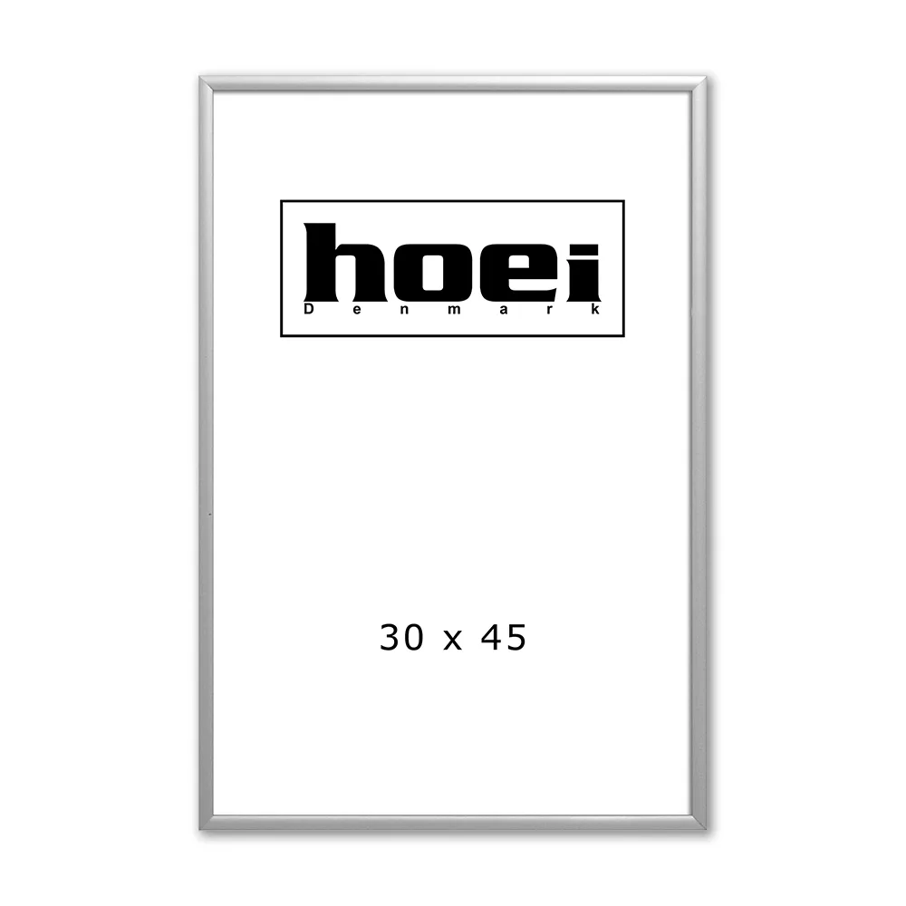 Mat sølvramme i aluminium 30x45 cm.