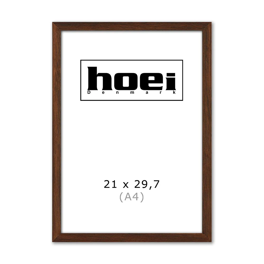 Mørk massiv egetræ ramme 21x29 A4
