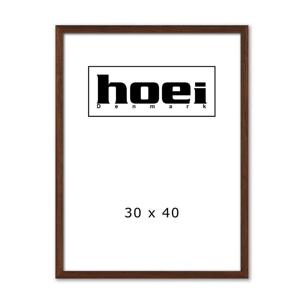 Mørk massiv egetræ ramme 30x40