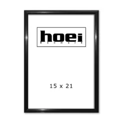 Sort aluminiums ramme - 15x21 cm (A5).