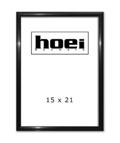 Sort aluminiums ramme - 15x21 cm (A5).