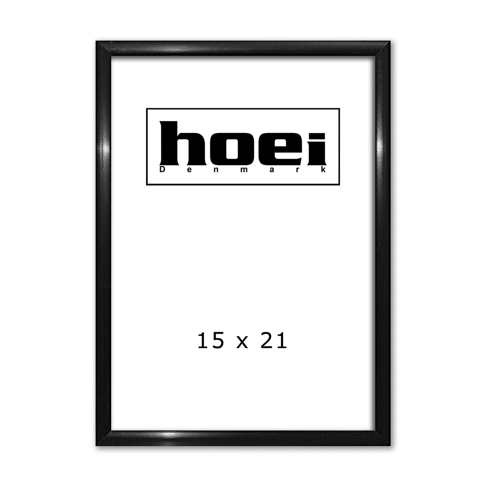 Sort aluminiums ramme - 15x21 cm (A5).