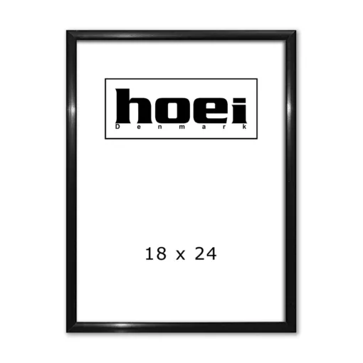 Sort aluminiums ramme - 18x24 cm.