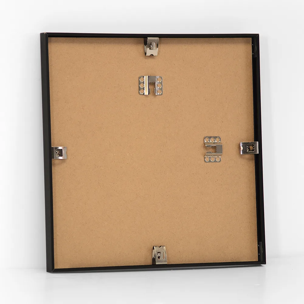 Sort kvadratisk aluminiums ramme - 30x30 cm.