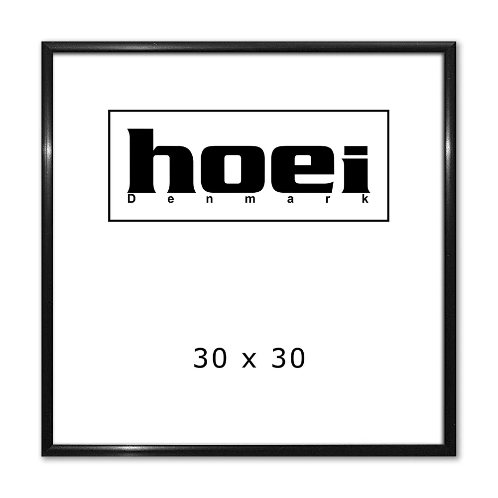 Sort kvadratisk aluminiums ramme - 30x30 cm.