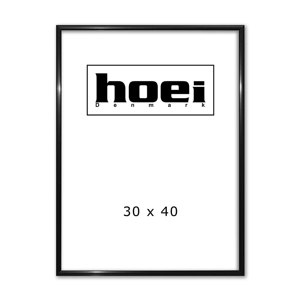 Sort aluminiums ramme - 30x40 cm.