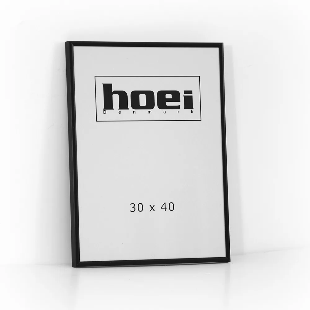 Sort aluminiums ramme - 30x40 cm.