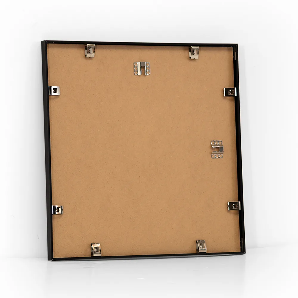 Sort kvadratisk aluminiums ramme - 40x40 cm.