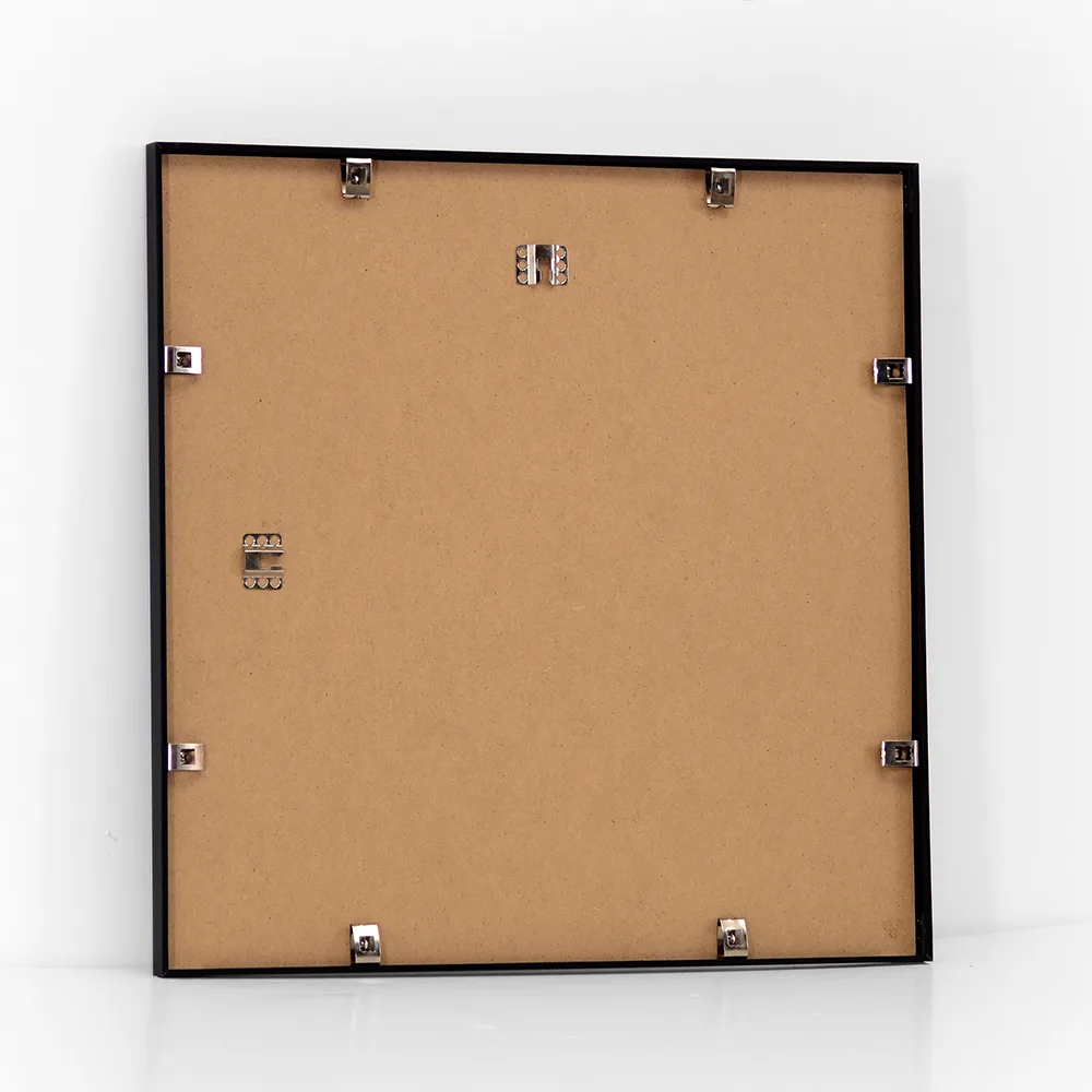 Sort kvadratisk aluminiums ramme - 50x50 cm.