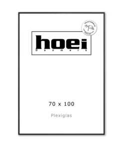 Sort aluminiumsramme70x100 cm med plexiglas