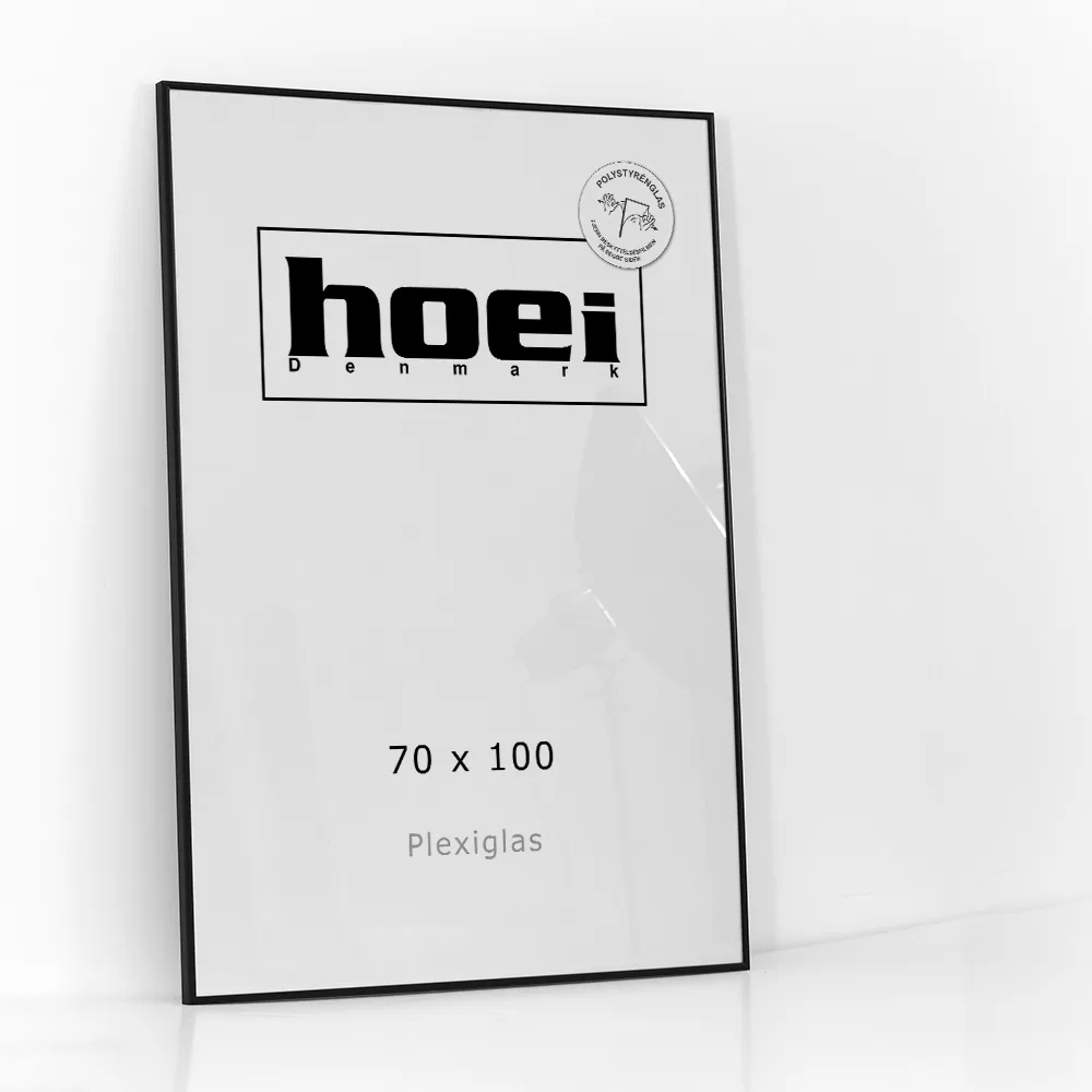 Sort aluminiums ramme - 70x100 cm.