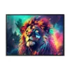Vibrant and bright and colorful animal portrait poster. AI generated