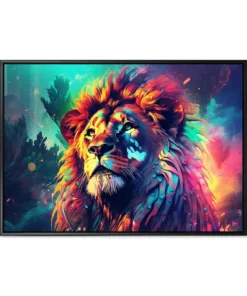 Vibrant and bright and colorful animal portrait poster. AI generated