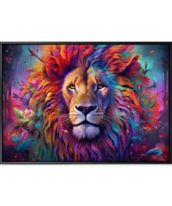 Vibrant and bright and colorful animal portrait poster. AI generated