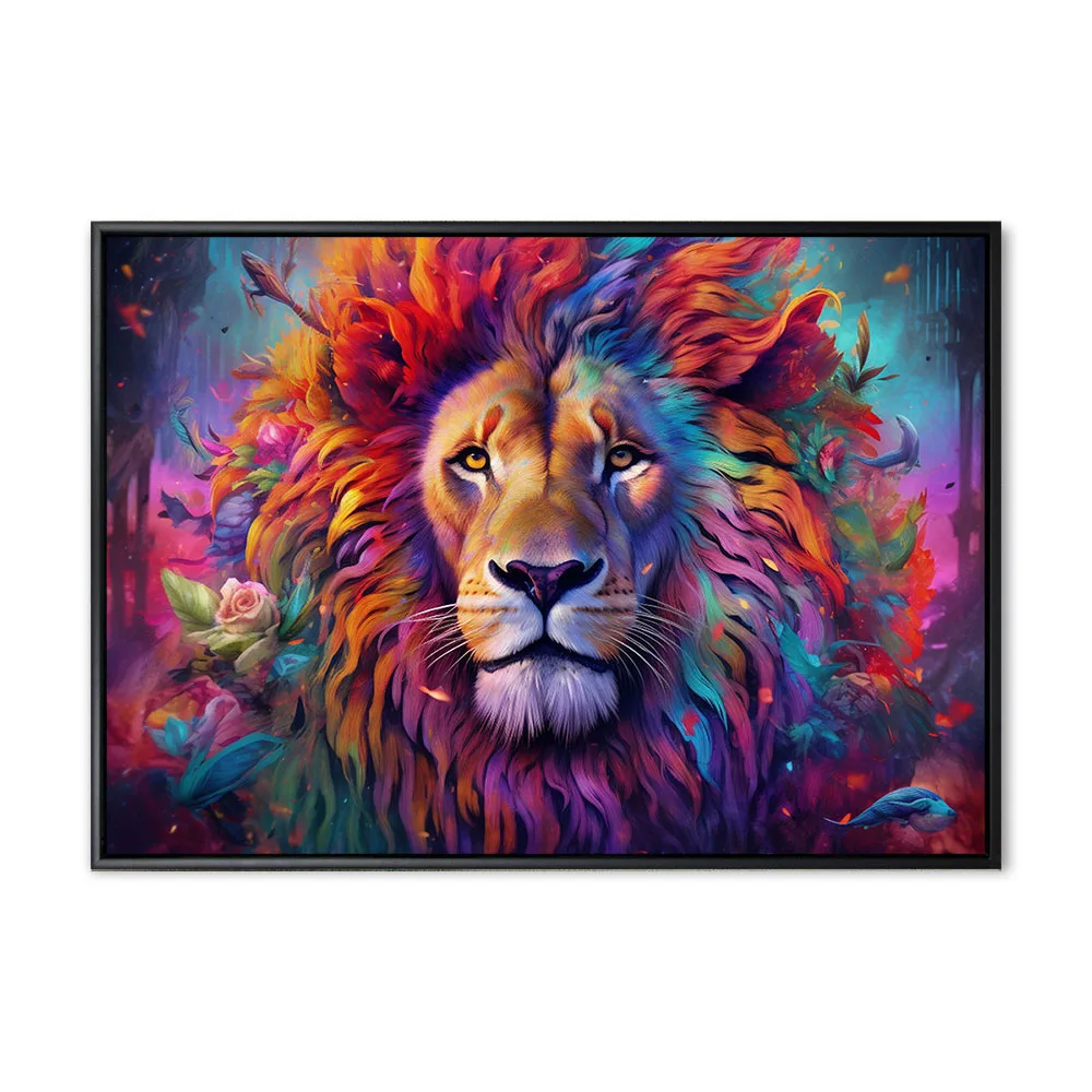 Vibrant and bright and colorful animal portrait poster. AI generated Vibrant and bright and colorful animal portrait poster. AI generated