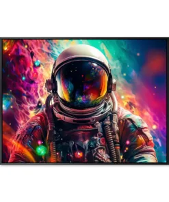 Futuristic Astronaut in AI generated Colorful Galaxy