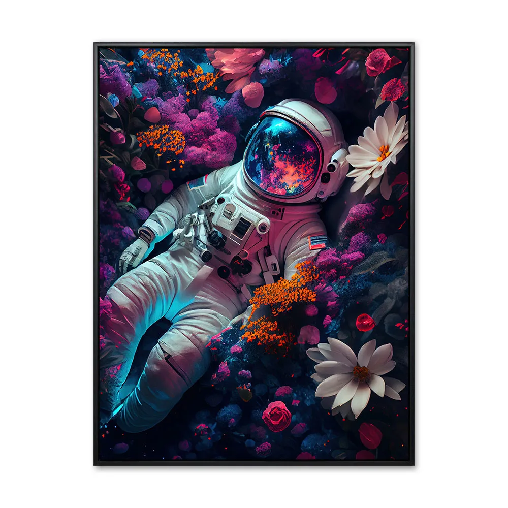 astronaut laying in flowers and dreaming Generative AI astronaut laying in flowers and dreaming Generative AI