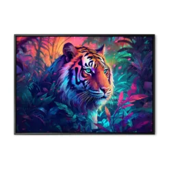 Vibrant and bright and colorful animal portrait poster. AI generated